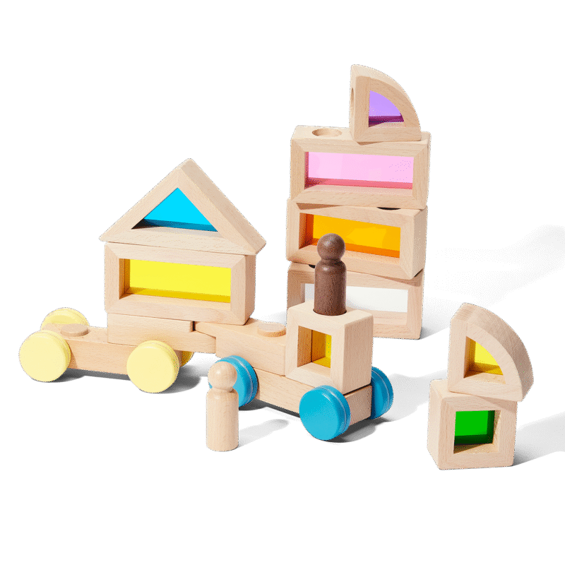 Rainbow Blocks and Cars Building Set - Image 6