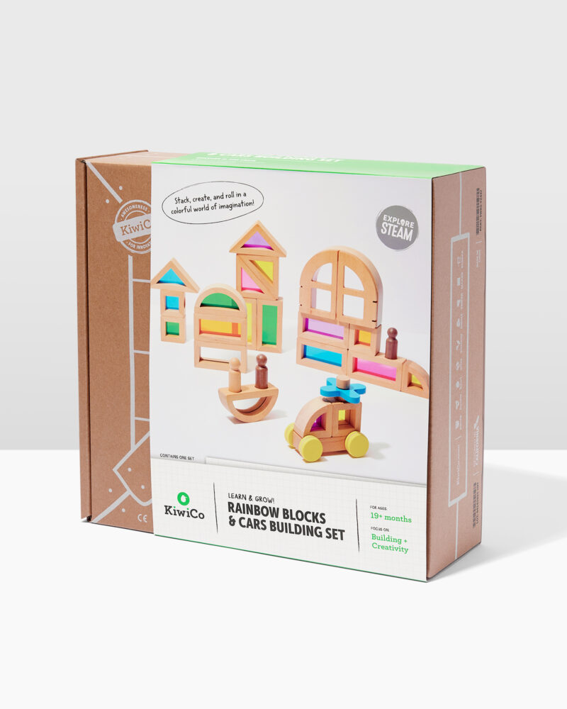 Rainbow Blocks and Cars Building Set - Image 4