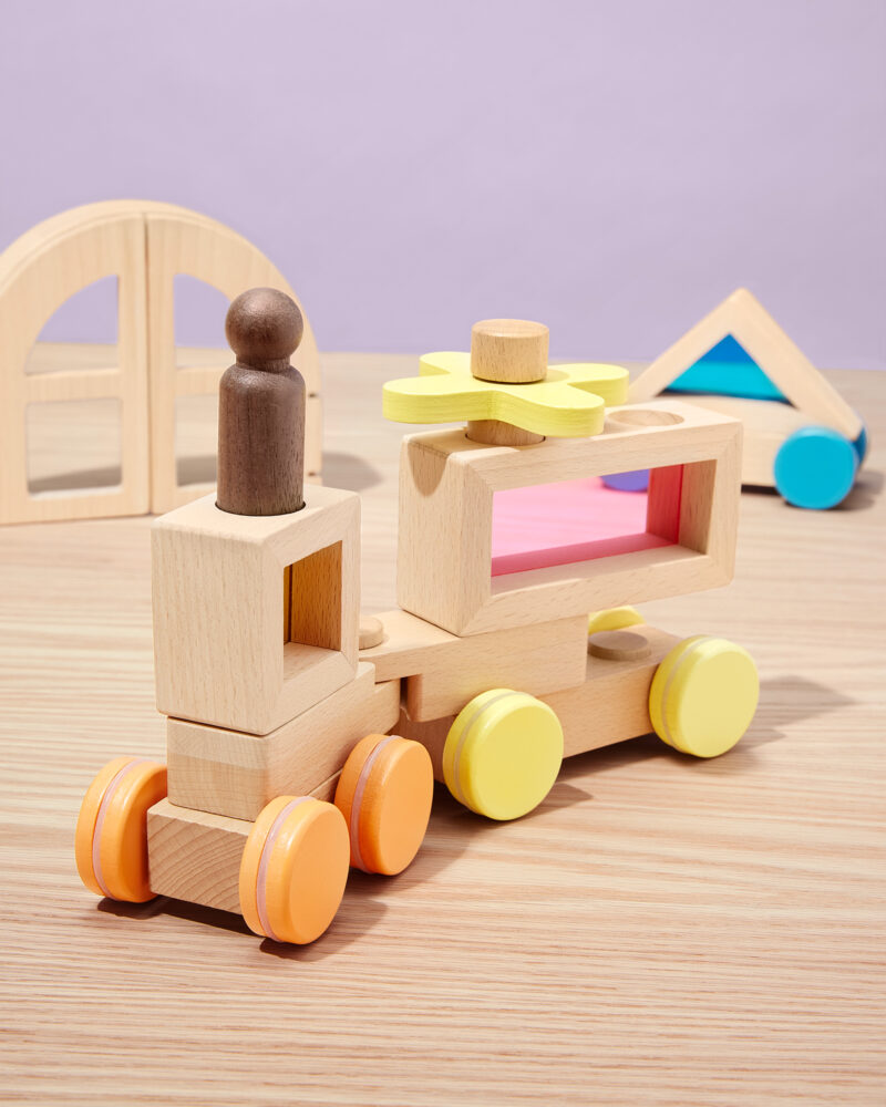 Rainbow Blocks and Cars Building Set - Image 3