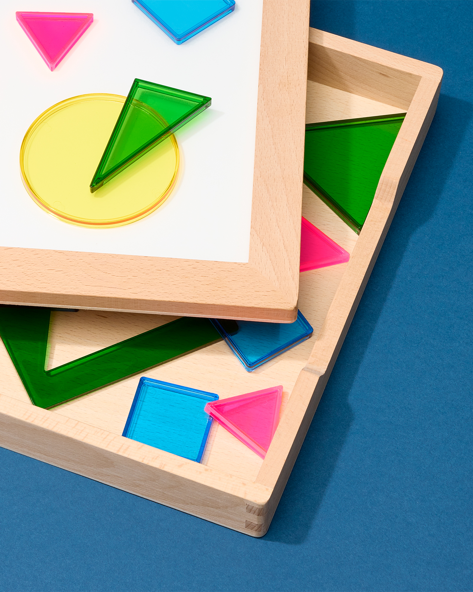 geometric shapes on light table