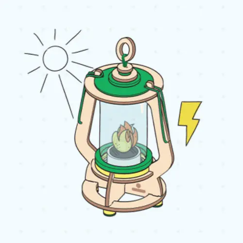 blueprint drawing of solar lantern